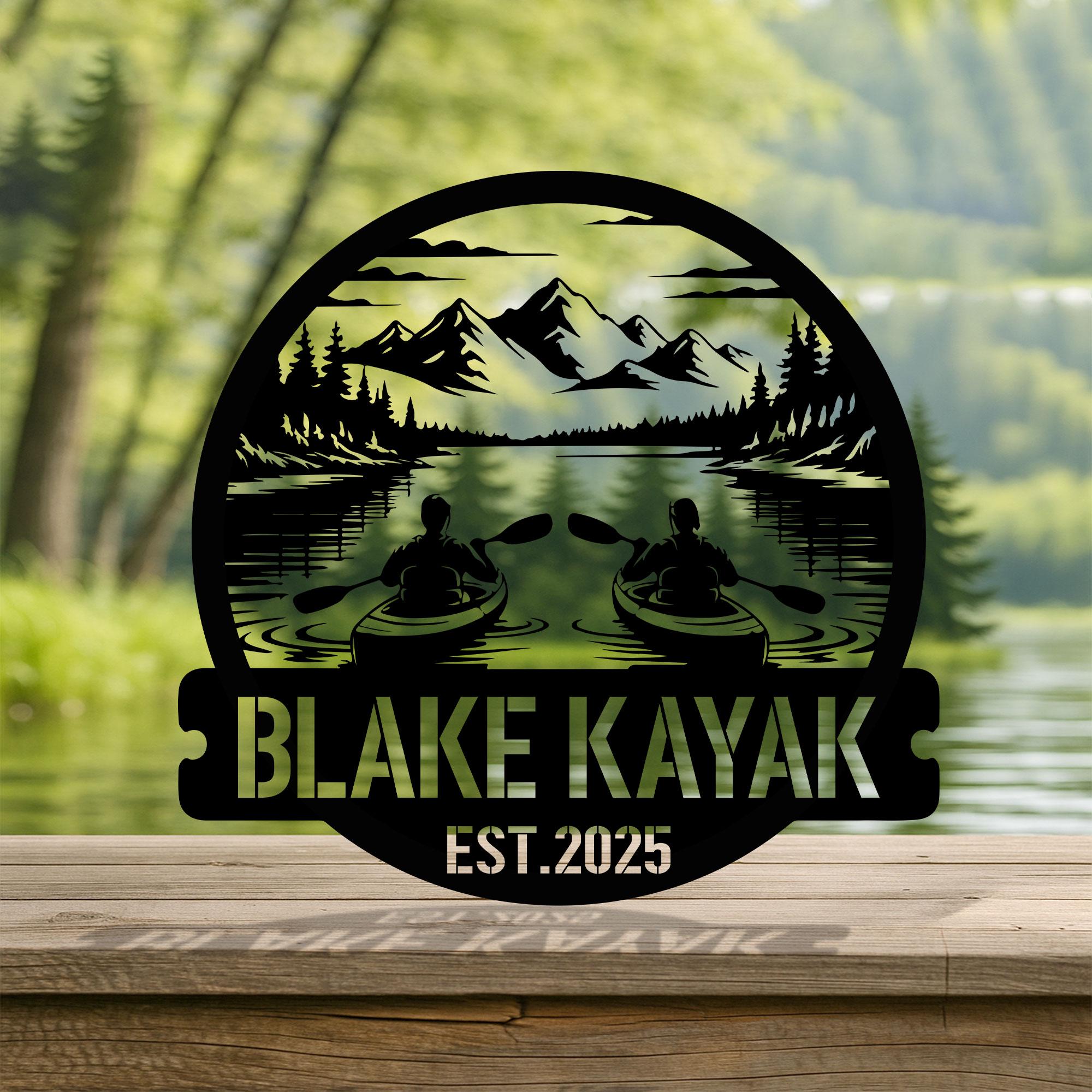 Kayaking Sign Custom Kayak Lake House Sign,kayaking Sign,kayak Cabin Metal Sign ...