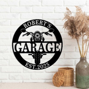 Letrero de garaje de motocicleta personalizado, arte mural de garaje de motociclista, decoración de garaje de motocicleta, decoración de pared de motocicleta, letrero de garaje de motocicleta