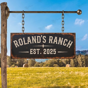 Custom Farmhouse Name Metal Sign,Custom Ranch Name Sign,Name Barn Sign, Farm Gate Sign. Farm Decor