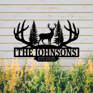 Custom Hunting Family Metal Sign, Deer Hunting Sign, Personalized Hunter Name Sign, Cabin Decor, Man cave Sign, Hunter Gift, Outdoor Decor