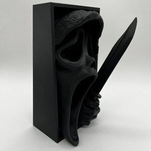 Ghost Face Book Nook - Matte Black Horror Shelf Insert image 4