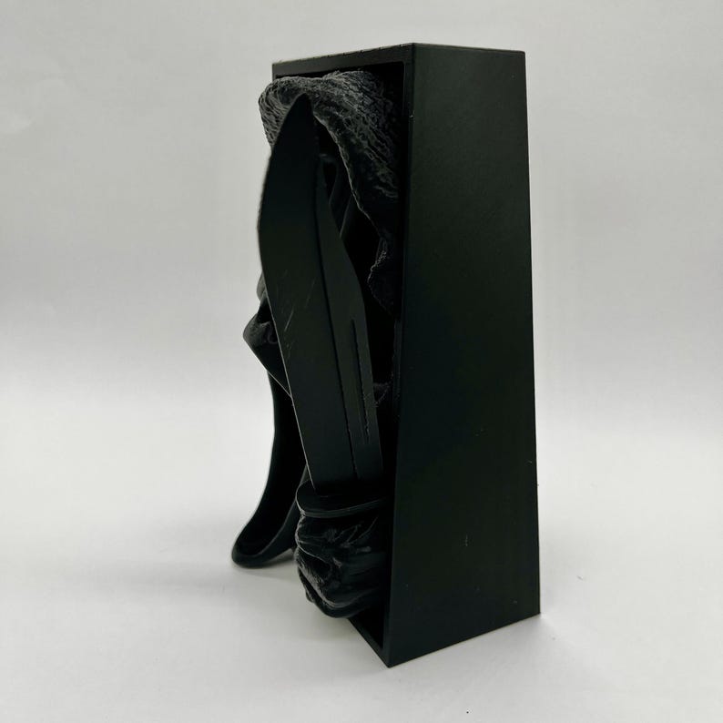 Ghost Face Book Nook - Matte Black Horror Shelf Insert image 7