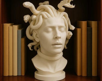 Medusa-sculptuurbuste - matwit of zwart