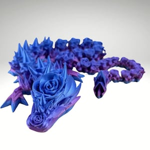 Rose Dragon 29”   Articulating Joints - Flexible Wings Fidget Toy - Collectible Figurine - ADHD, Autism, Stress and Anxiety Relief