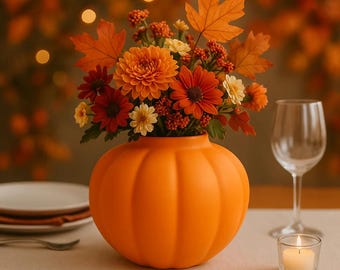 Pumpkin Vase - Fall Centerpiece & Home Décor
