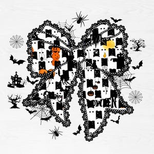 Lace Spooky Bow PNG, Lace Halloween Png, Ghost Png, Coquette Halloween Png, Preppy Spooky Season Png, Halloween Bow Shirt Png, Lace Bow Png