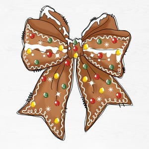 Gingerbread Coquette Bow Png, Christmas Coquette Bow Png, Gingerbread Bow Png, Soft Girl Christmas Png, Christmas Cookies Png, Christmas Png