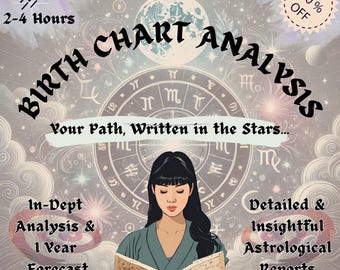In Depth Birth Chart Reading, In Depth Natal Chart Reading, Astrology, Natal Chart, Personal Natal Chart Report, Gift for Her, Gift for Him
