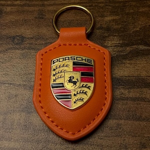 PORSCHE Original Orange Key Fob Ring Keychain | WAP0500920E