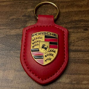PORSCHE Original Red Key Fob Ring Keychain | WAP0500920E
