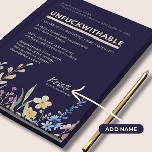 unfuckwithable journal rude stationary funny gifts for her women's journal gift for daughter unique birthday present for bestie badass women gifts strong women gift idea self therapy notebook boundary setting worksheet
