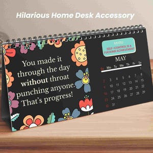 Funny trauma quote desk calendar 2027 shitshow flip calendar fuck this shit saying here we go again funny as fuck calendar for women best friend gift idea for Christmas inappropriate office humor