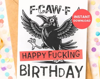 Printable Birthday Card Funny Digital Happy Birthday Greeting Card Last Minute Gift Instant Download PDF Sarcastic Bday Card Print at Home