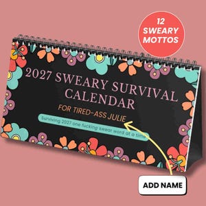 2027 Sweary Desk Calendar Funny Gag Gift for Coworker Badass Work Friend Novelty Gift Hilarious Rude Planner for Nurse Teacher Professional Practical Gift for Funny Women Explicit Language Quote Calendar Secret Santa Gift Idea for Women