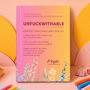 sarcastic journal for women pink and yellow journal wildflower pattern notebook manifestation journal for her funny stress relief gift mental health journaling present wellness journal for mom guided journal healing journal