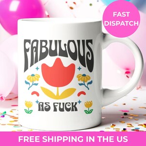 FUNNY GAY Mug Gift for Him Queer Coffee Mug Sweary Gift Idea for Gay Friend Funny Present Pride Cup Retro Vintage Inspired Gifts for LGBTQI
