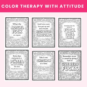 FUNNY swear word adult coloring book snarky quotes adult humor cheer up gift bold and easy mental health printable colouring pages image 8