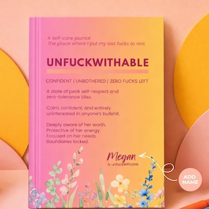 Notizbuch mit Schimpfwörtern für Frauen – Personalisiertes Geschenk zur Stärkung der Frauen – Geschenk nach Trennung oder Scheidung – Inspirierendes feministisches Zitat – Unfuckwithable Notizbuch