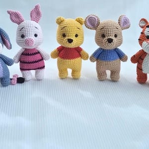 Crochet Winnie the Pooh & Friends Plush: Handmade Amigurumi Cartoon Characters