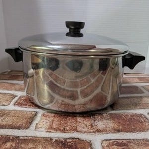 Vintage Revere Ware 4.5 Qt Tri-Ply Stainless Steel Stock Pot with Lid (88-A) Vtg