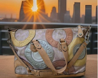 Y2K Coach Ashley Signature Patchwork Tasche Barbie Pink Glam Schultertasche Geldbörse Satche
