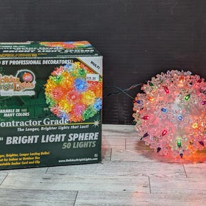 Sphère lumineuse décorative brillante de 6 pouces - 50 lumières multicolores pour intérieur/extérieur