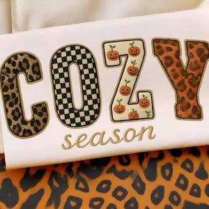 Cozy Season Embroidery png, Floral Pumpkin Patchwork png, Fall Vibes png, Fall Coquette png, Fall Girly png, Autumn png, Cozy Season Png