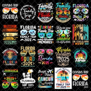 Florida Family Vacation 2025 png-bundel, FL Family vacay png, Florida Family Trip 2025 png, Florida png, Florida png, Florida Cut-bestanden
