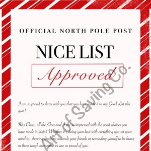 Carta de Navidad de Papá Noel, Lista de buenos, Carta de Papá Noel, Carta para Navidad