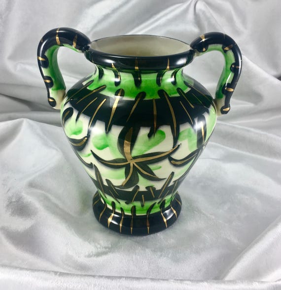 Vintage France Vallauris Decor Main vase signé Fase à double