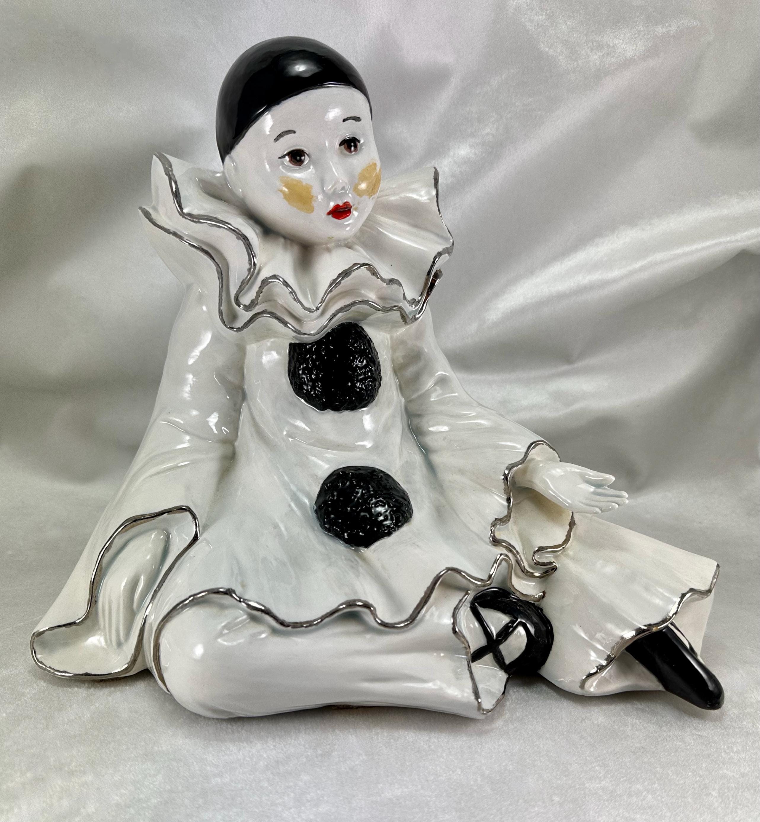 Vintage Japan Ceramic Large Pierrot Clown Figurine - Etsy