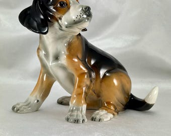 イタリア製ヴィンテージ カスターニャ アイリッシュ ビーグル犬置物