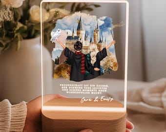 Gift for best friend, birthday present, personalized wizard night light, birthday, Christmas, girlfriends lighting