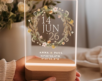 Wedding gifts for couples, bride and groom gift, wedding decoration, engagement decoration, personalized night light for bride and groom
