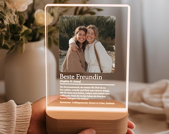 Best Friend Gift, Birthday Photo Gift, Personalized Night Light, Birthday Gift, Loved One, Gift Idea, Girlfriend Present