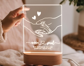 Personalized wedding anniversary gift for husband and wife, personalized night light, first wedding anniversary, engagement decoration, wedding, Valentine's Day gift for husband