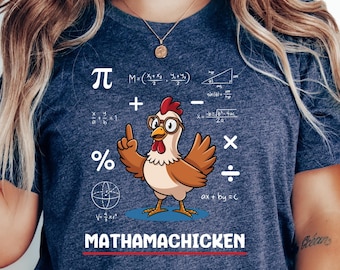 Comfort Colors® Funny Chicken Math Teacher Shirt, Gift, Unisex Graphic Tee, Back To School Classroom STEM Top