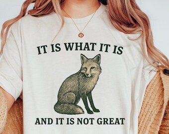 Comfort Colors® Fox Shirt, Vintage Funny Sarcastic Tee, Woodland Animal Graphic Tee, Retro Nature Aesthetic, Trendy Unisex Meme T Shirt Gift