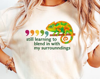 Comfort Colors®, Comma Comma Chameleon, Chameleon Shirt, Funny Grammar Shirt, Punctuation Shirt, English Teacher Gift, Reptile Lover Gift