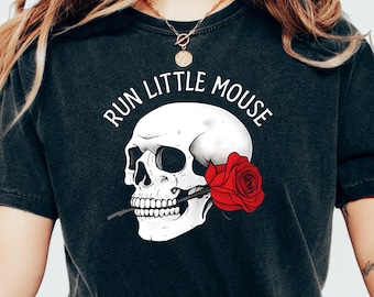 Comfort Colors® Skeleton Shirt, Skull and Roses Tee, Graphic Tee, Vintage Gothic Tee, Halloween Shirt, Trendy Gift for Her, Gift for Him