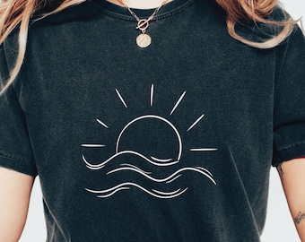 Sunrise Sunset Shirt, Sun Ocean Shirt, sunset tshirt, Beach Shirt, Boho Sun Shirt, Comfort Colors® Shirt, Summer Gift, Beach Gift, Sun Shirt
