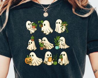 Ghost Plant Shirt, Comfort Colors®, Plant Lover, Botanical, Cute Retro, Halloween, Spooky, Houseplant, Aesthetic, Gardener Gift, Fall Tee