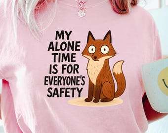 Comfort Colors® Fox Shirt, Funny Introvert Tee, Sarcastic Woodland Animal Tee, Vintage Graphic Tee, Gift For Introvert, Anti Social Shirt