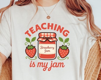 Teacher Shirt, Comfort Colors®, Back To School, Teacher Appreciation Gift, First Day of School, Strawberry, Retro, Kindergarten, Elementary