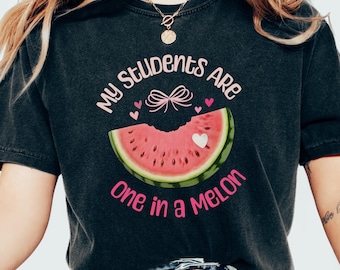 Comfort Colors® Teacher Shirt, One in a Melon Tee, Funny Watermelon Graphic, Back to School, Teacher Appreciation Gift.