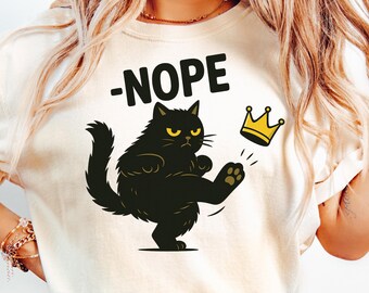 Comfort Colors® Shirt, Funny Cat Shirt, Black Cat Shirt, Cat Lover Gift, Gift For Her, Womens Tshirt, Oversized Shirt, Cat Mom Tee, Cat Tee