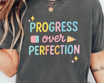 Comfort Colors®, retro motivational tee, positive mental health shirt, pastel boho aesthetic graphic, teacher gift, cute colorful, unisex