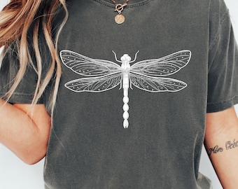 Dragonfly Shirt, Comfort Colors®, Dragonfly Lover Shirt, Cottagecore Dragonfly Tee, Nature Lover Gift, Gift for Her, Insect Shirt, Bug Shirt