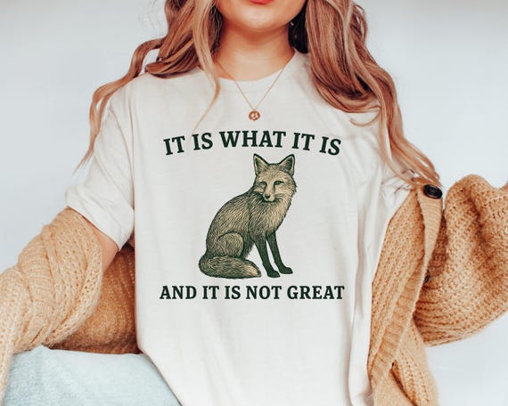 Comfort Colors® Fox Shirt, Vintage Funny Sarcastic Tee, Woodland Animal Graphic Tee, Retro Nature Aesthetic, Trendy Unisex Meme T Shirt Gift