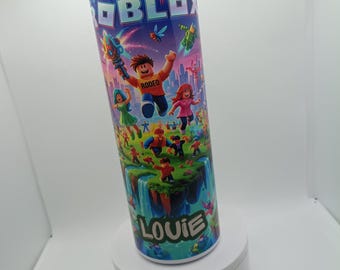Personalised Roblox inspired 20oz stainless steel water bottle